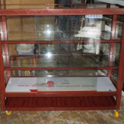 Mẫu tủ chén nhôm kính